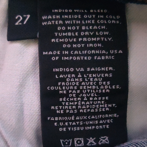 J Brand Ellis Villain Distressed straight leg with raw hem 27 - Picture 6 of 6